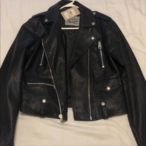 NWT black leather jacket